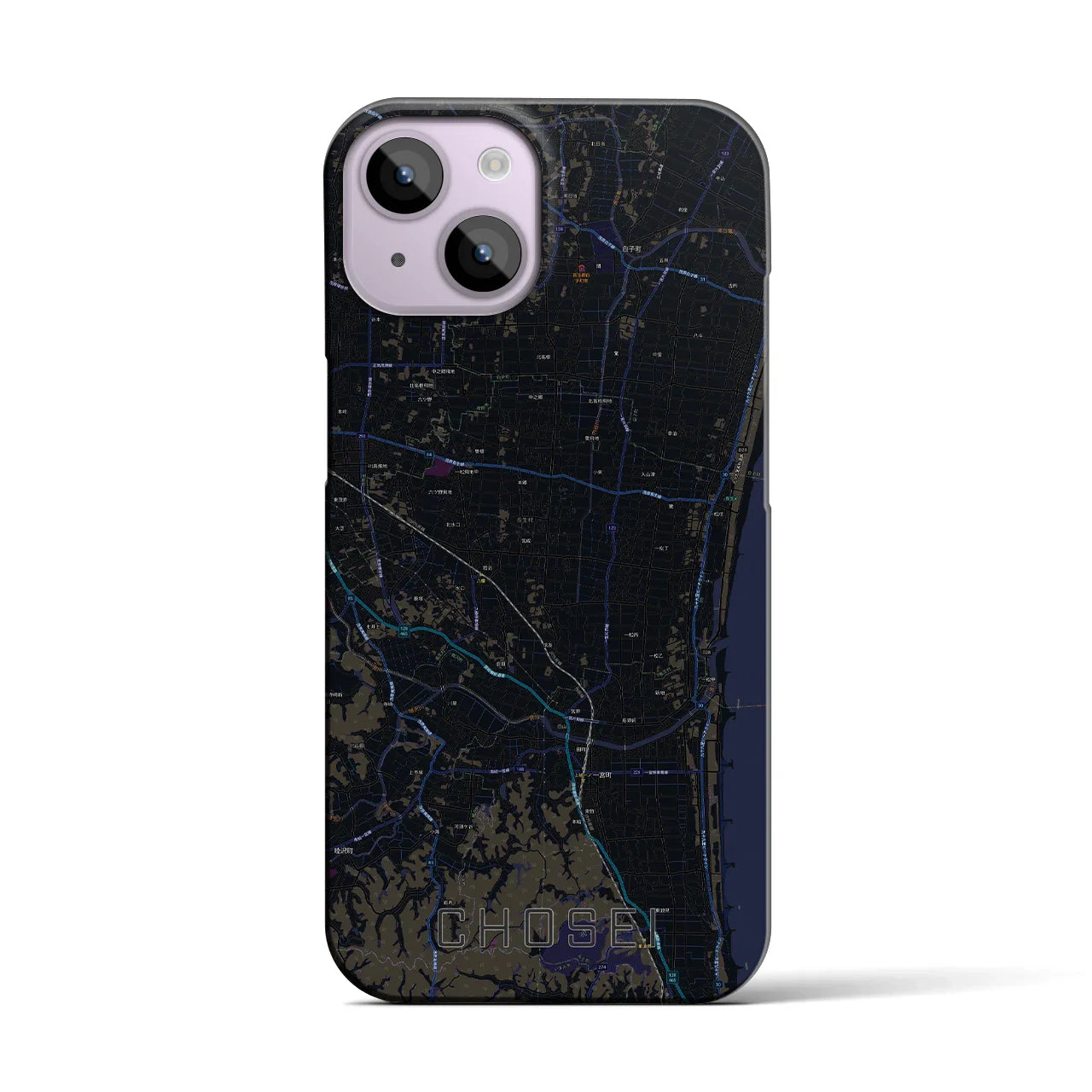 【長生（千葉県）】地図柄iPhoneケース（バックカバータイプ）