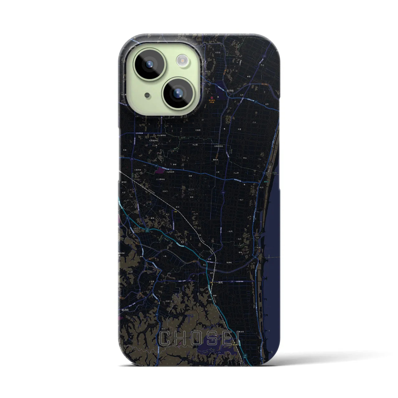 【長生（千葉県）】地図柄iPhoneケース（バックカバータイプ）