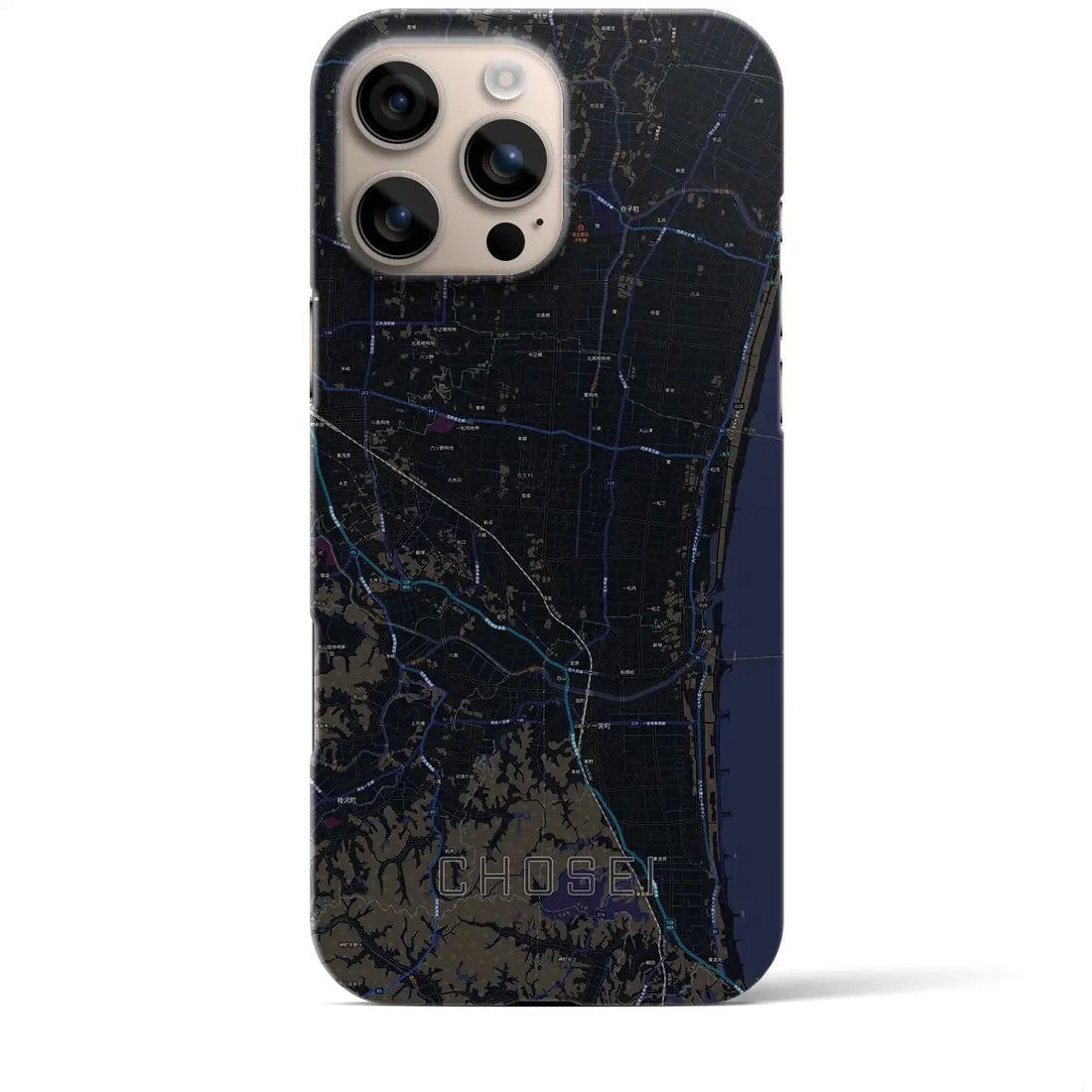 【長生（千葉県）】地図柄iPhoneケース（バックカバータイプ）