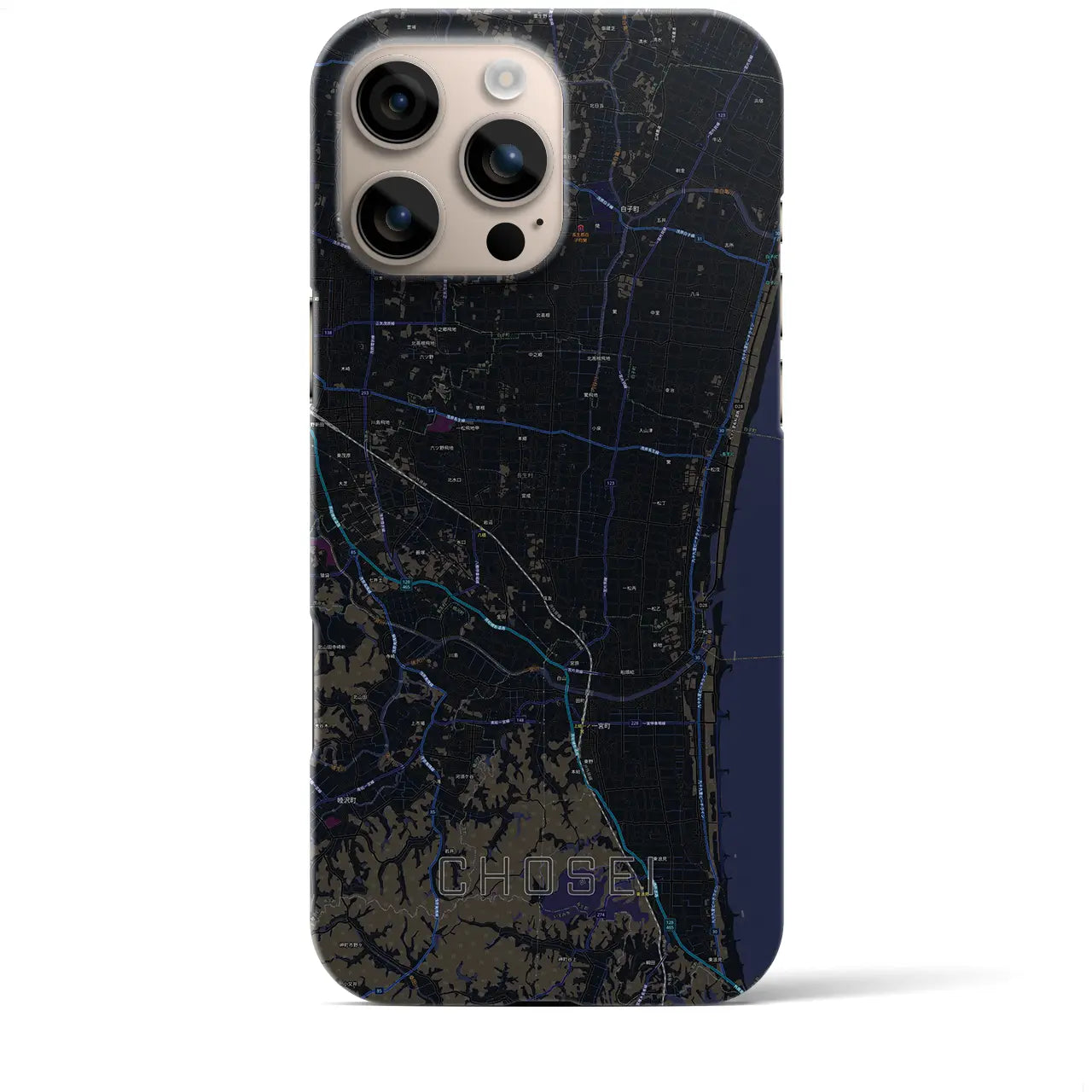 【長生（千葉県）】地図柄iPhoneケース（バックカバータイプ）