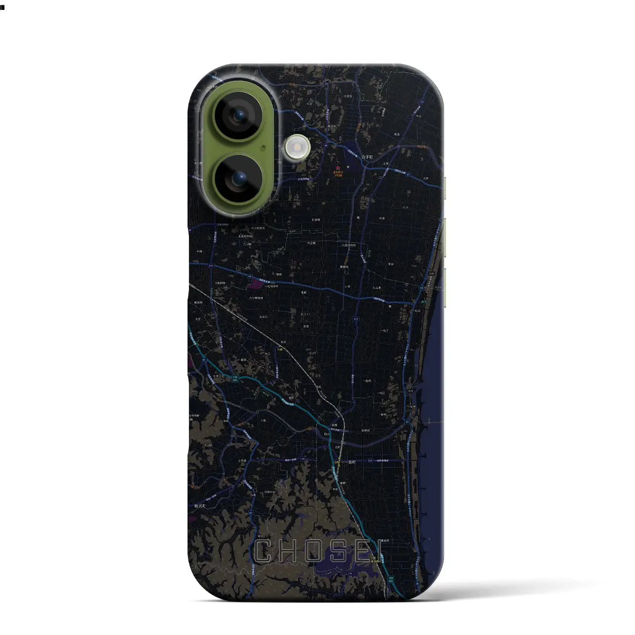 【長生（千葉県）】地図柄iPhoneケース（バックカバータイプ）