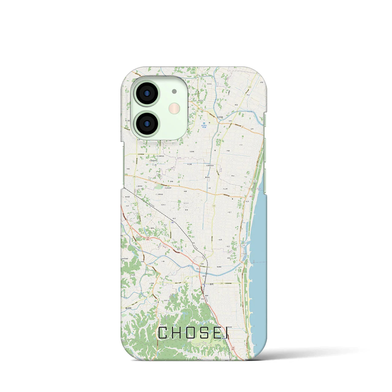 【長生（千葉県）】地図柄iPhoneケース（バックカバータイプ）