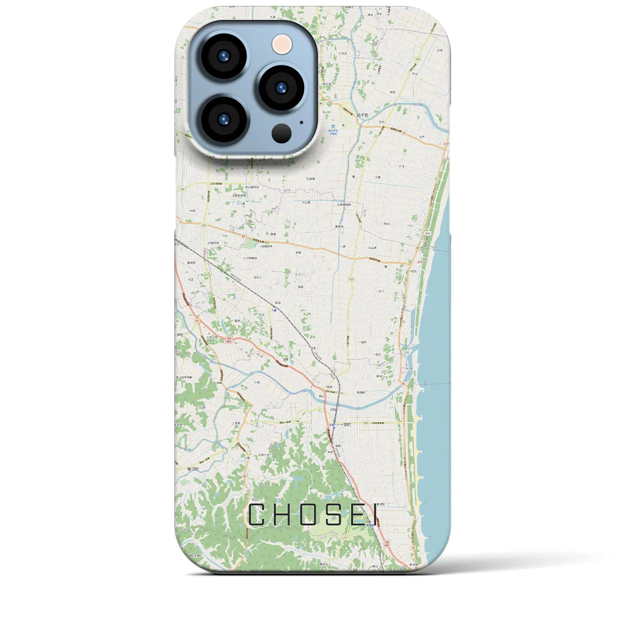 【長生（千葉県）】地図柄iPhoneケース（バックカバータイプ）