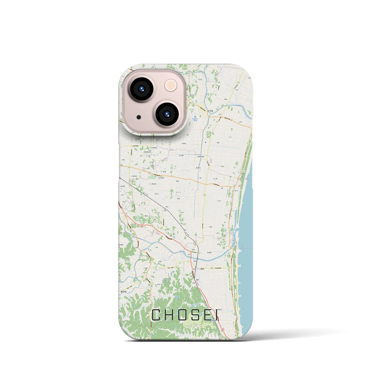 【長生（千葉県）】地図柄iPhoneケース（バックカバータイプ）