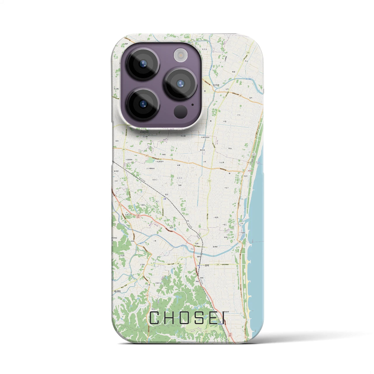 【長生（千葉県）】地図柄iPhoneケース（バックカバータイプ）