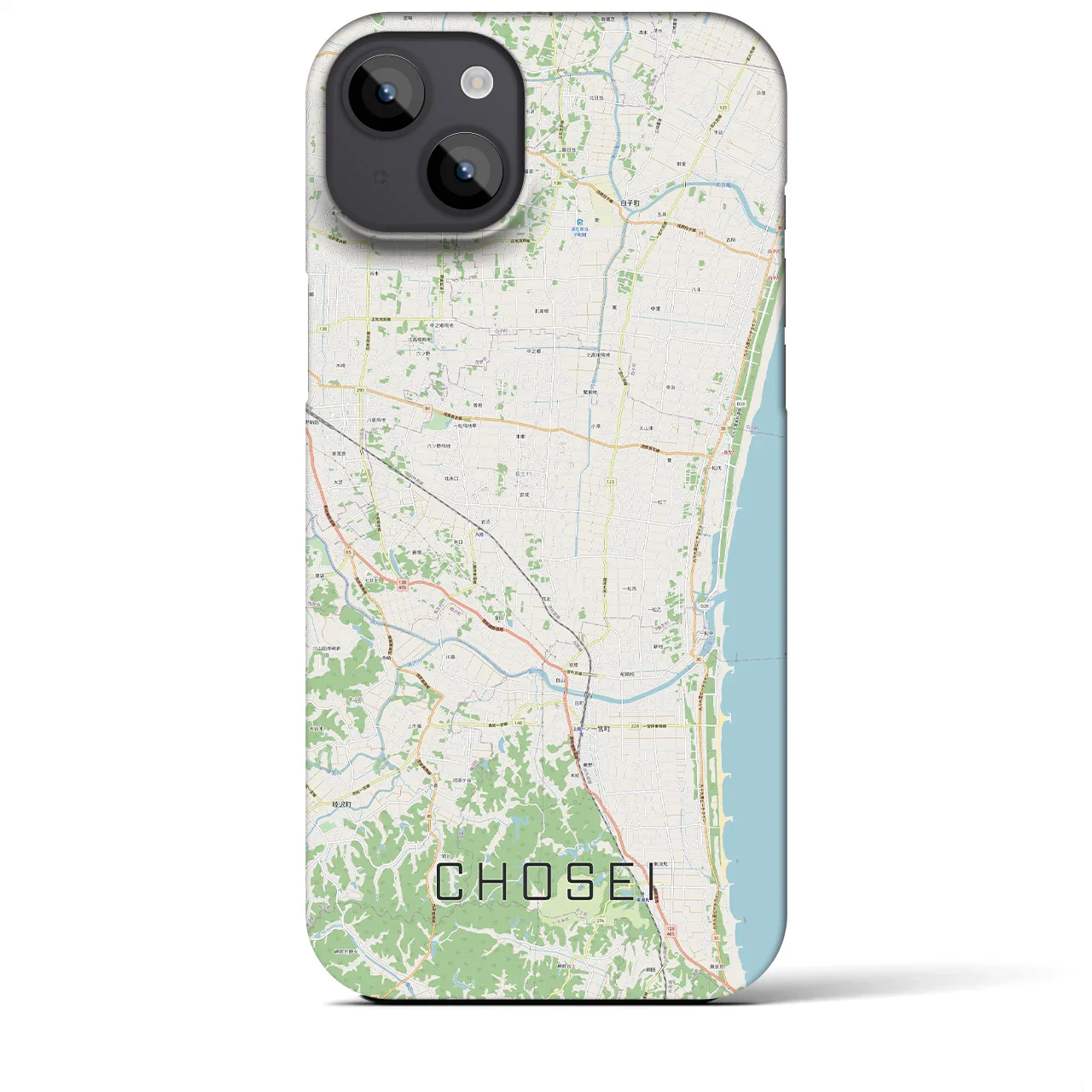 【長生（千葉県）】地図柄iPhoneケース（バックカバータイプ）