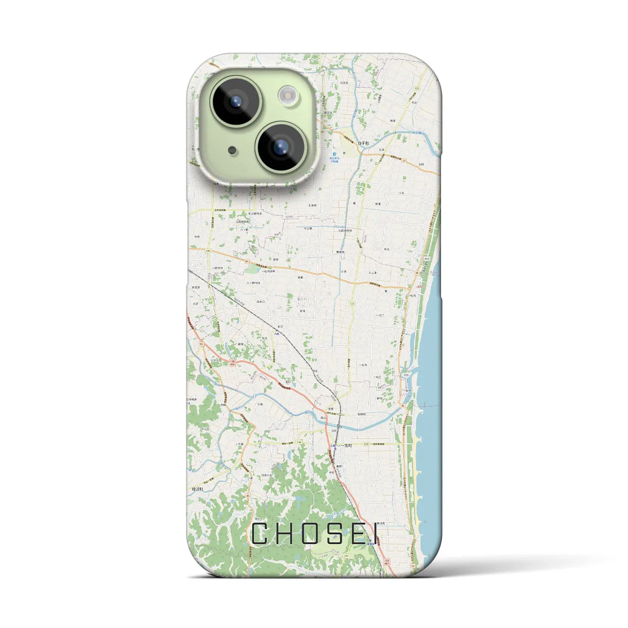 【長生（千葉県）】地図柄iPhoneケース（バックカバータイプ）