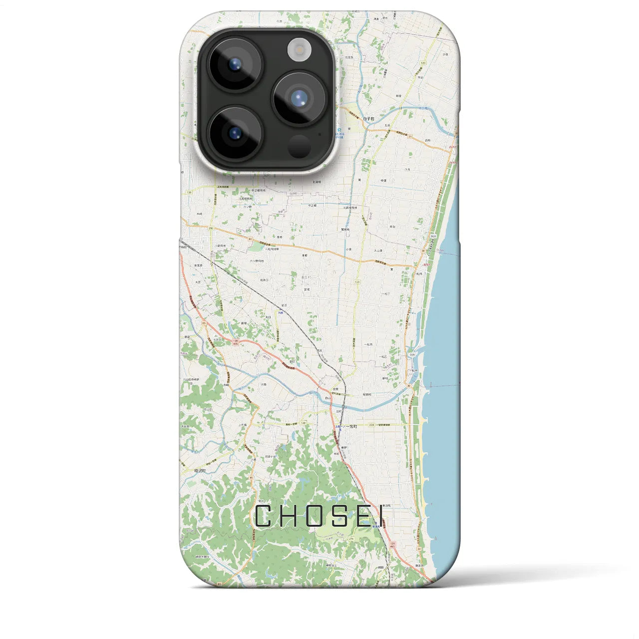 【長生（千葉県）】地図柄iPhoneケース（バックカバータイプ）