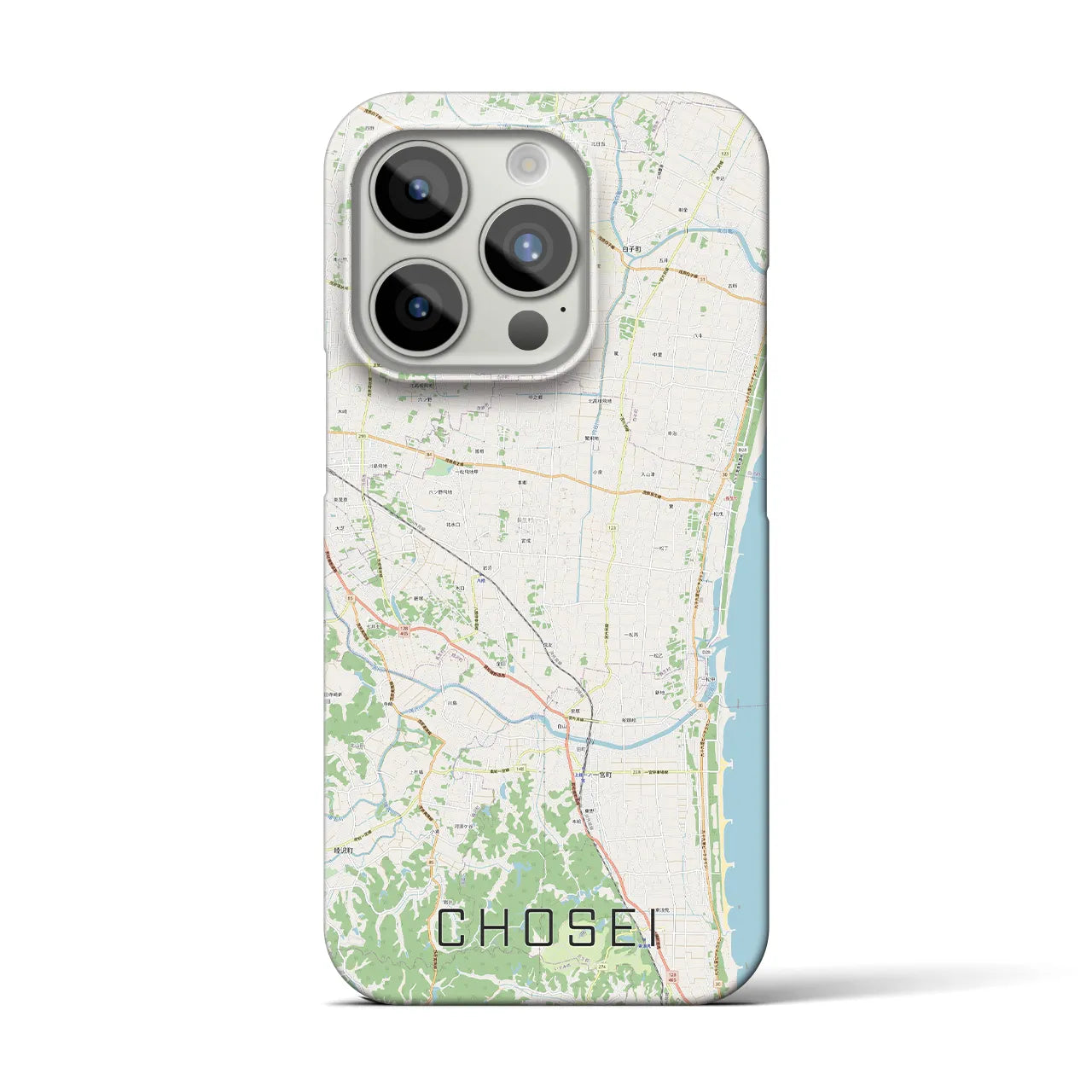 【長生（千葉県）】地図柄iPhoneケース（バックカバータイプ）