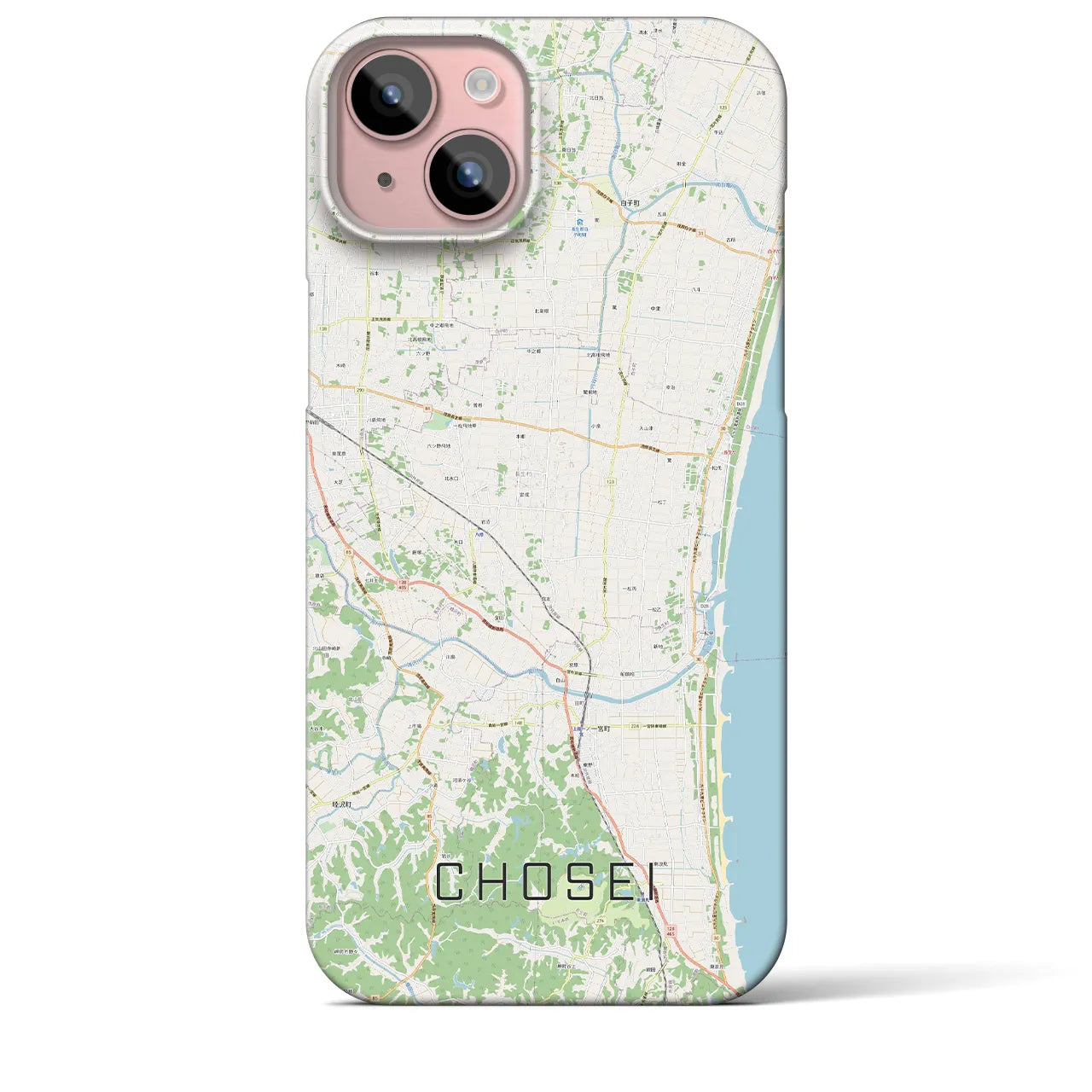 【長生（千葉県）】地図柄iPhoneケース（バックカバータイプ）