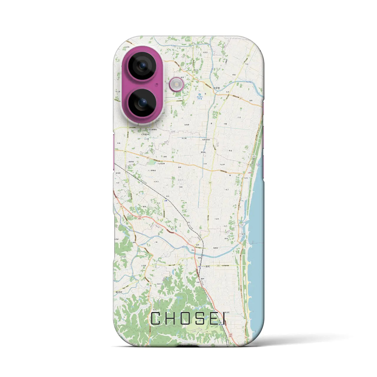 【長生（千葉県）】地図柄iPhoneケース（バックカバータイプ）