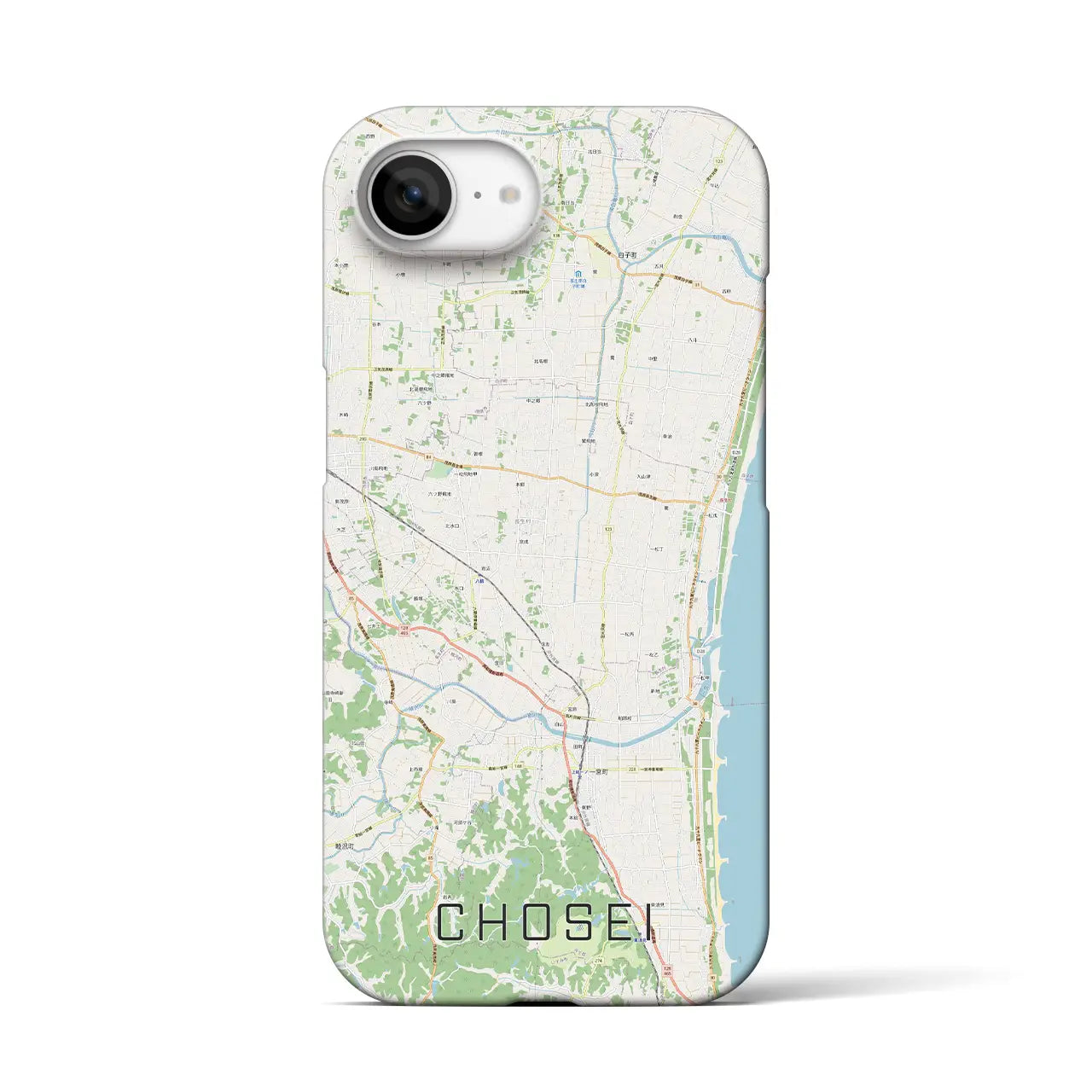 【長生（千葉県）】地図柄iPhoneケース（バックカバータイプ）