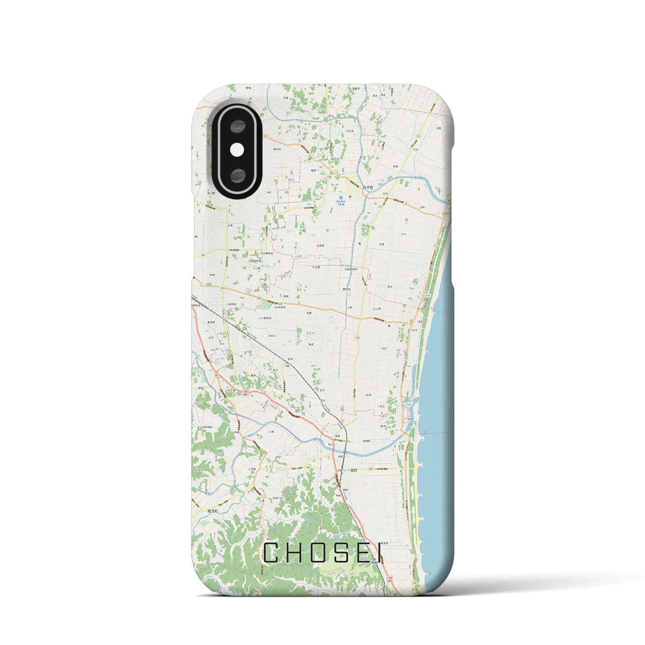【長生（千葉県）】地図柄iPhoneケース（バックカバータイプ）