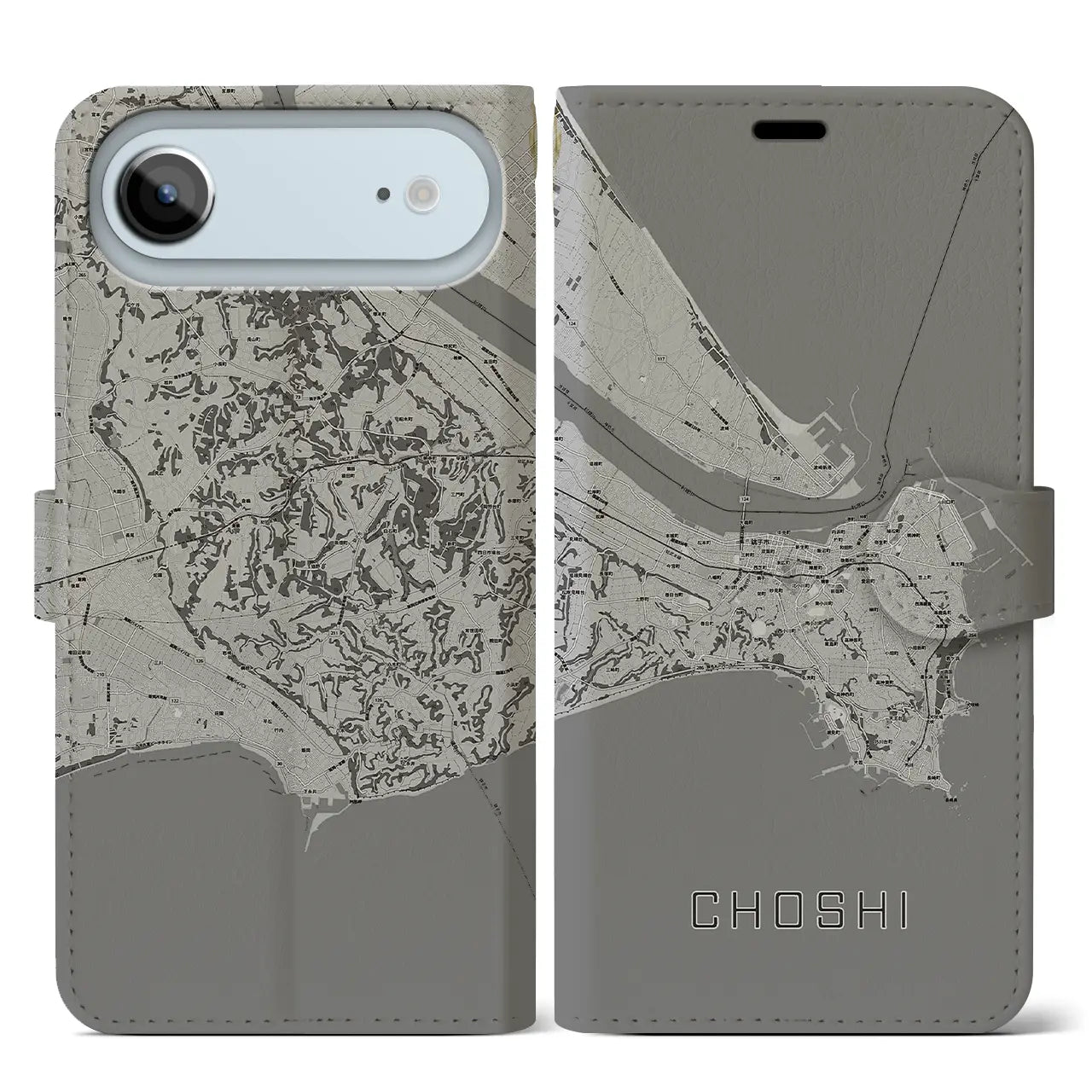 【銚子（千葉県）】地図柄iPhoneケース（手帳タイプ）