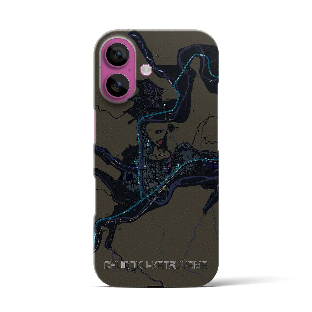 【中国勝山（岡山県）】地図柄iPhoneケース（バックカバータイプ）