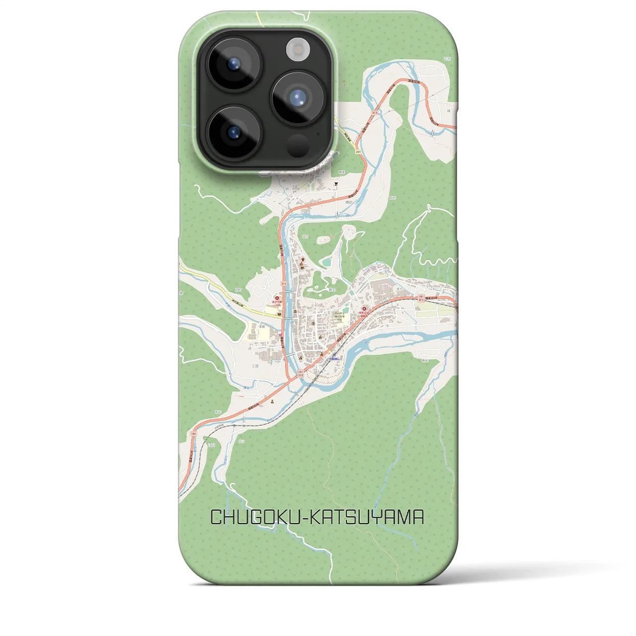 【中国勝山（岡山県）】地図柄iPhoneケース（バックカバータイプ）