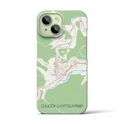 【中国勝山（岡山県）】地図柄iPhoneケース（バックカバータイプ）