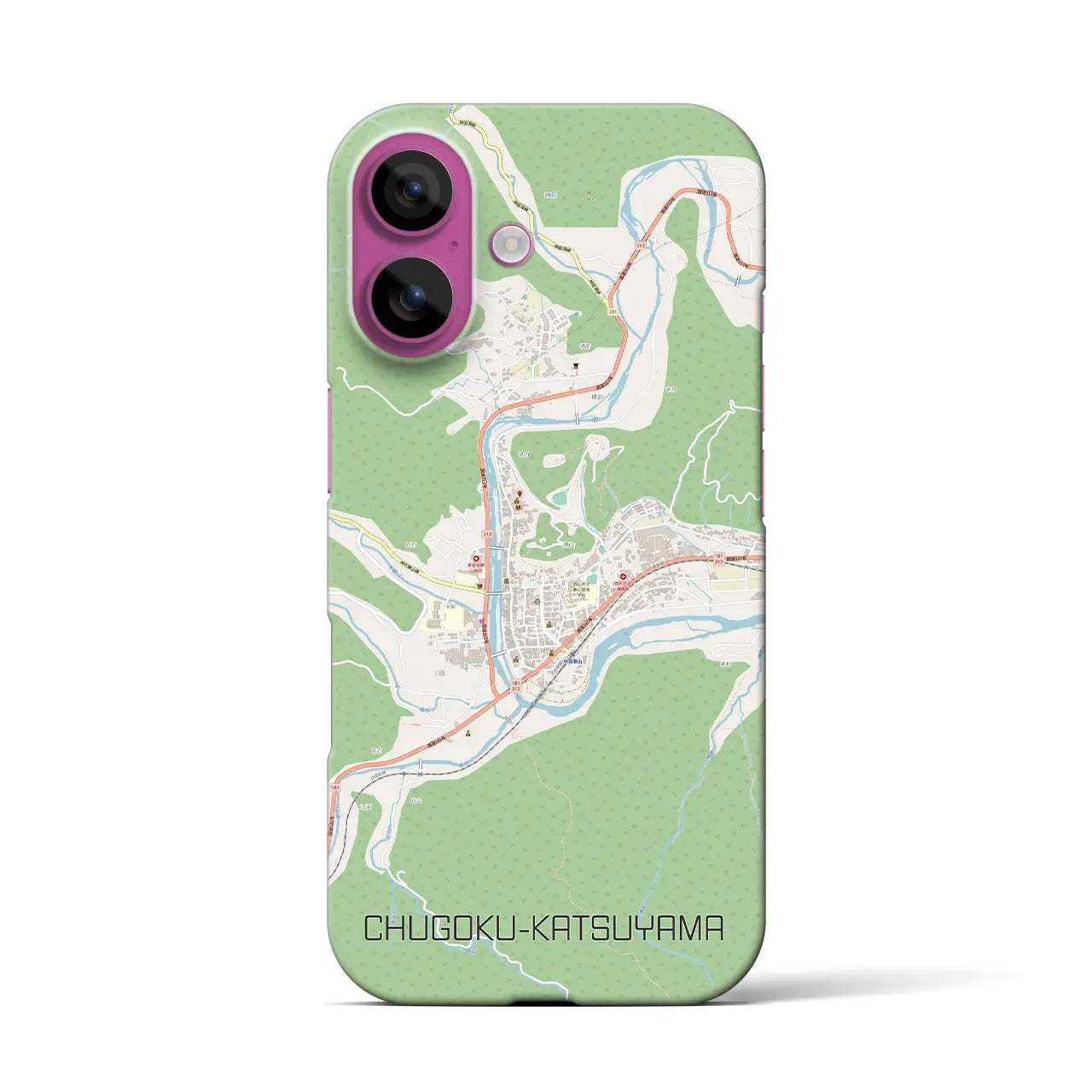 【中国勝山（岡山県）】地図柄iPhoneケース（バックカバータイプ）