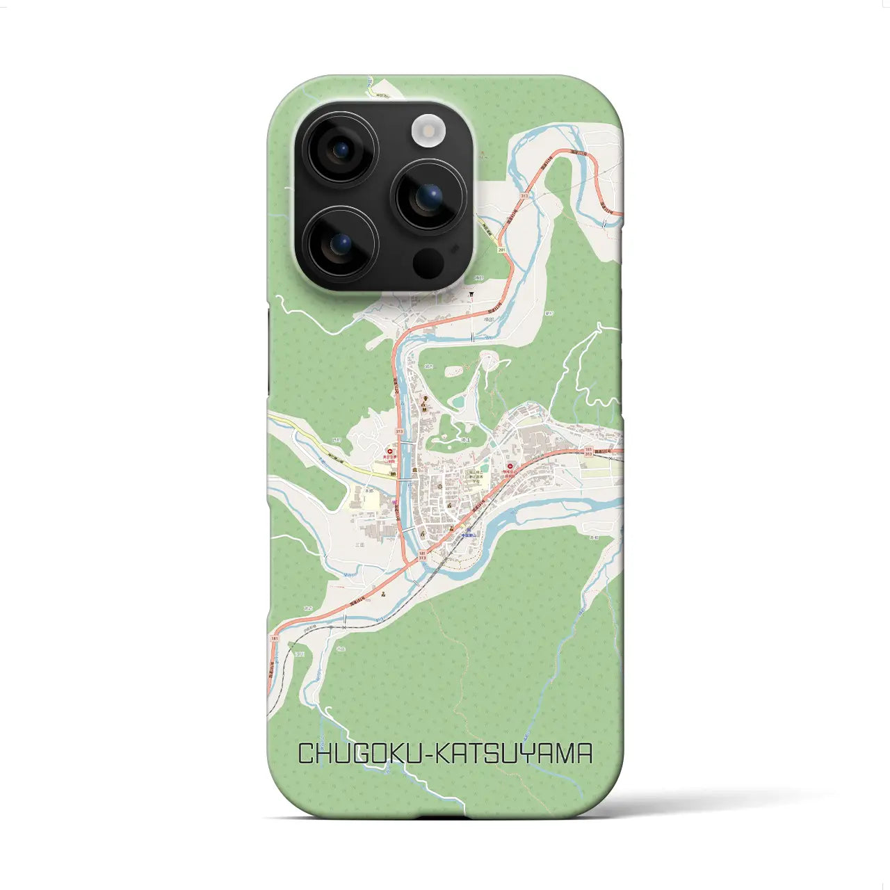 【中国勝山（岡山県）】地図柄iPhoneケース（バックカバータイプ）