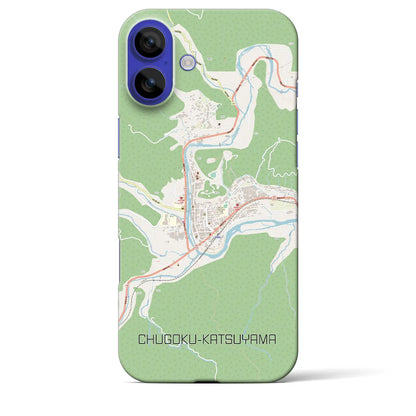 【中国勝山（岡山県）】地図柄iPhoneケース（バックカバータイプ）ナチュラル・iPhone 16 Pro Max 用