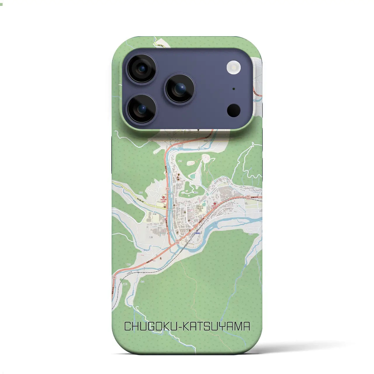 【中国勝山（岡山県）】地図柄iPhoneケース（バックカバータイプ）