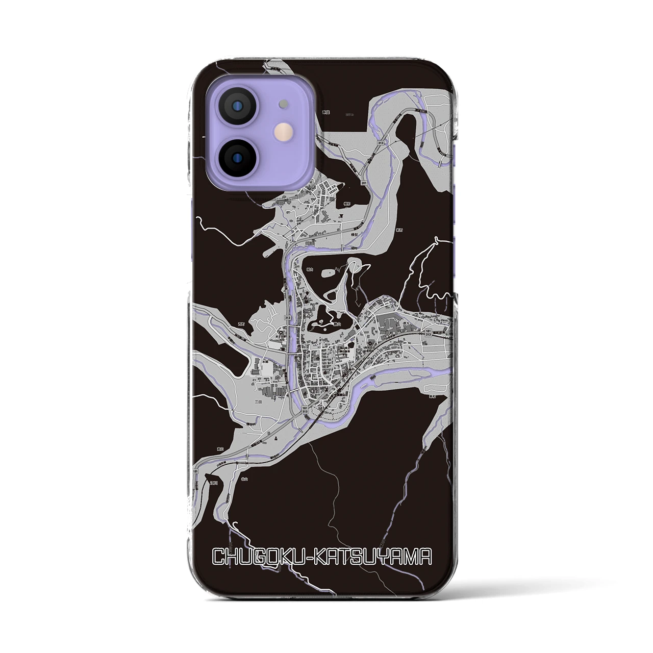 【中国勝山（岡山県）】地図柄iPhoneケース（クリアタイプ）