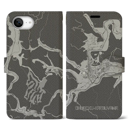 【中国勝山（岡山県）】地図柄iPhoneケース（手帳タイプ）