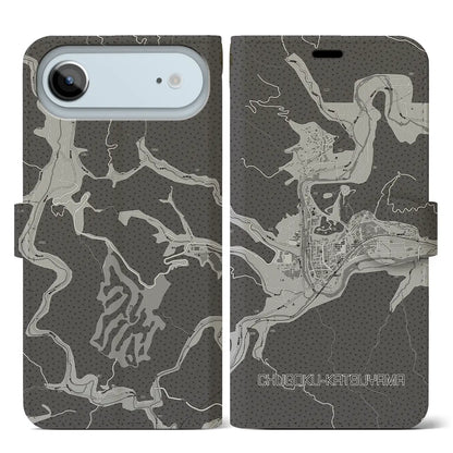 【中国勝山（岡山県）】地図柄iPhoneケース（手帳タイプ）