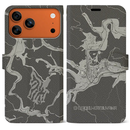 【中国勝山（岡山県）】地図柄iPhoneケース（手帳タイプ）