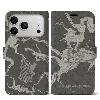 【中国勝山（岡山県）】地図柄iPhoneケース（手帳タイプ）