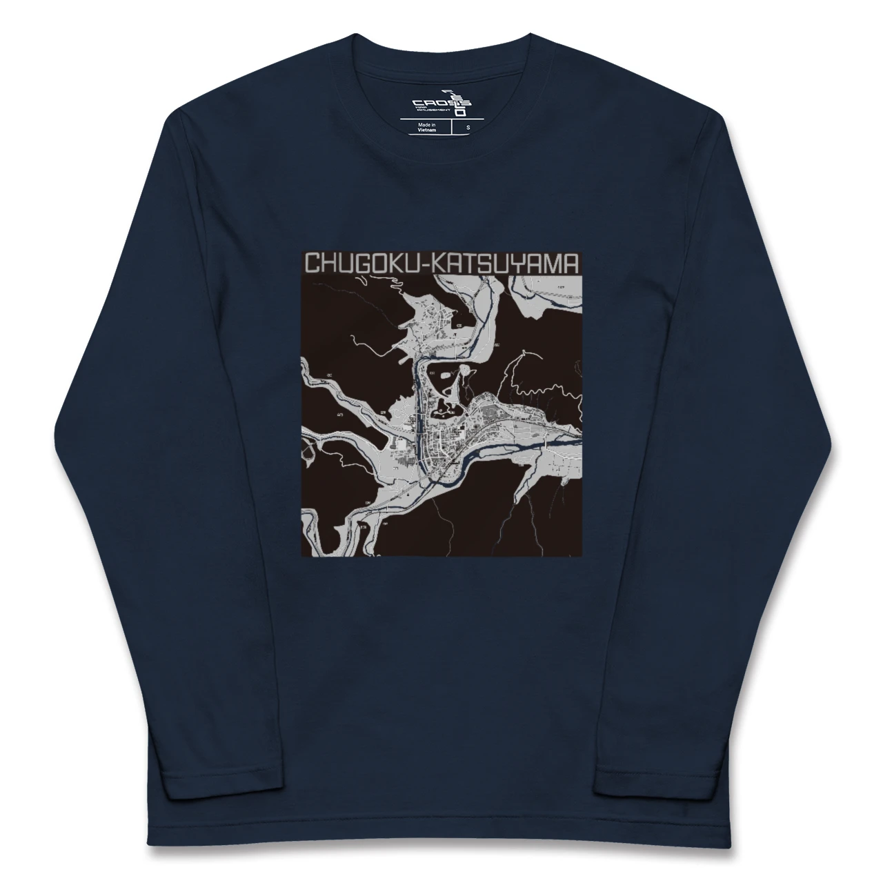 【中国勝山（岡山県）】地図柄ロングスリーブTシャツ