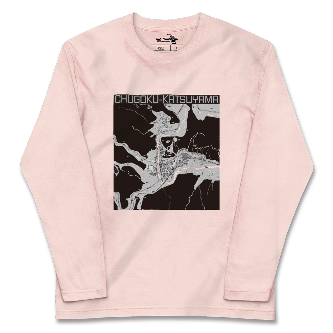 【中国勝山（岡山県）】地図柄ロングスリーブTシャツ