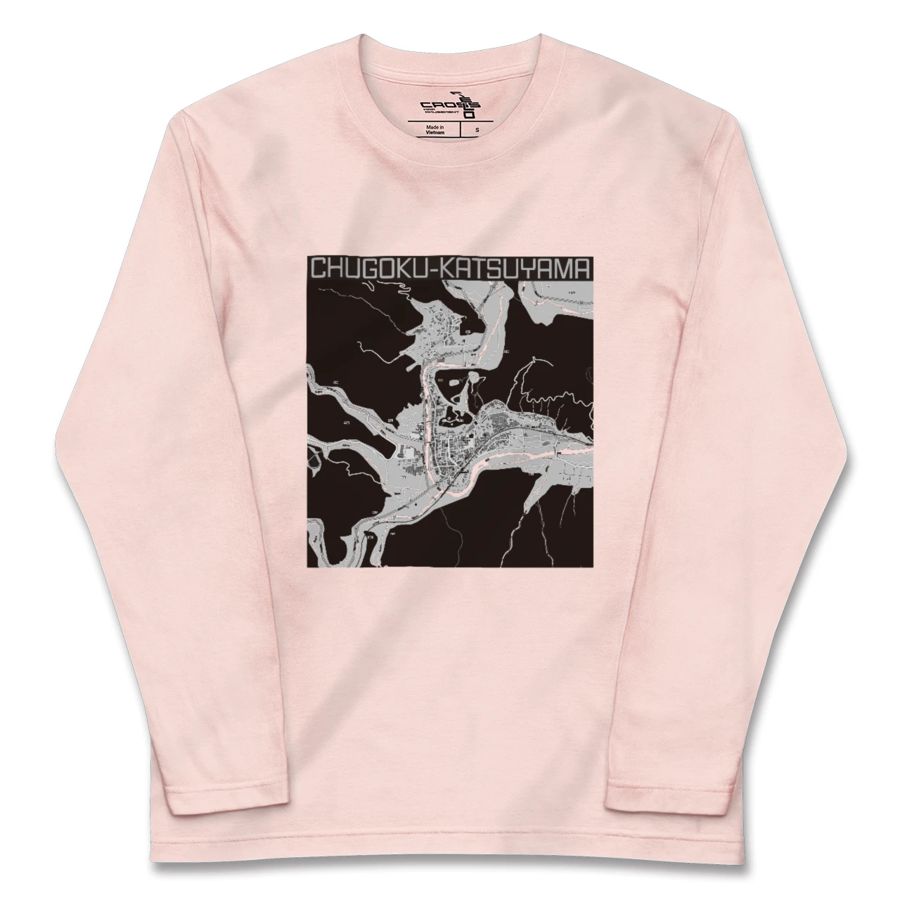 【中国勝山（岡山県）】地図柄ロングスリーブTシャツ