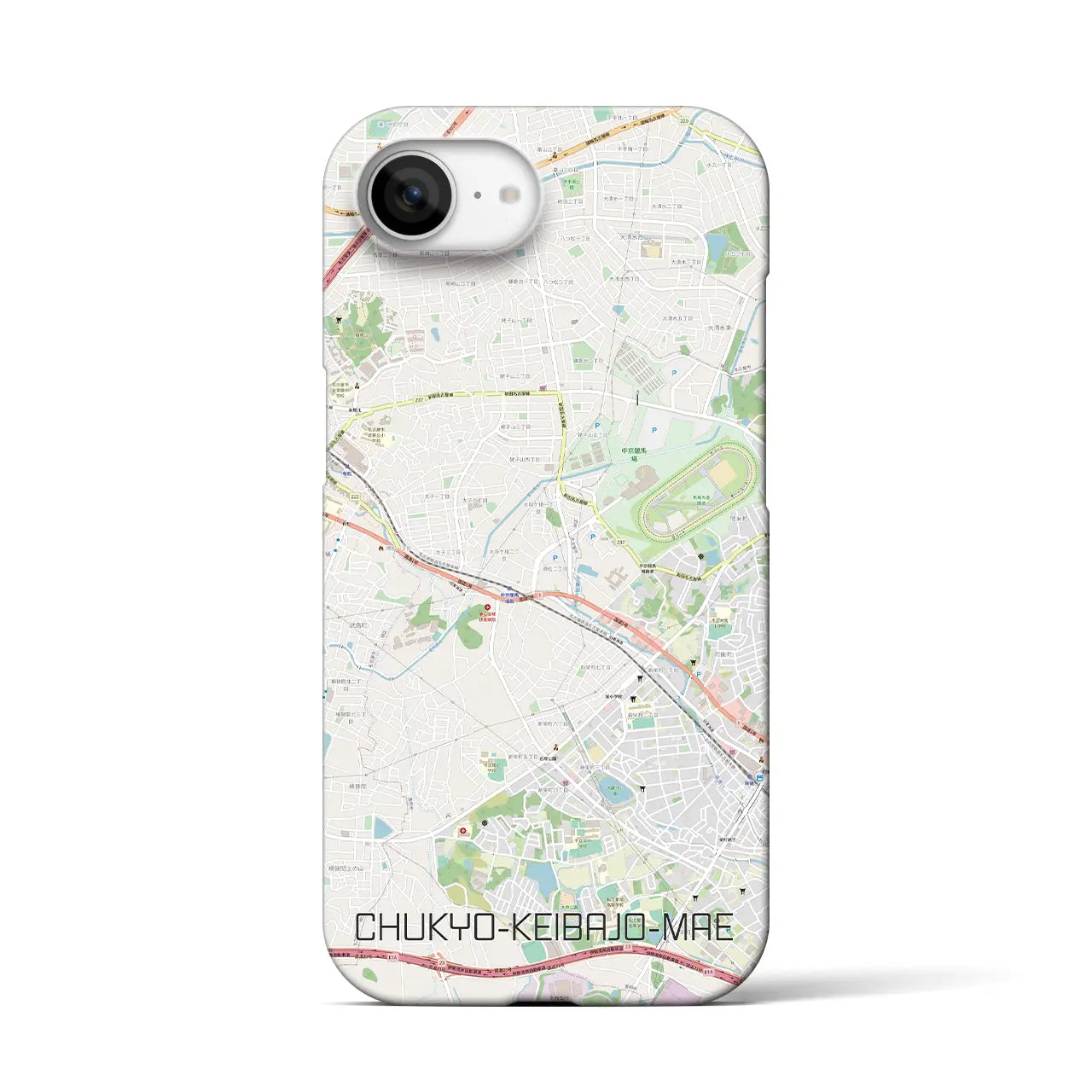 【中京競馬場前（愛知県）】地図柄iPhoneケース（バックカバータイプ）