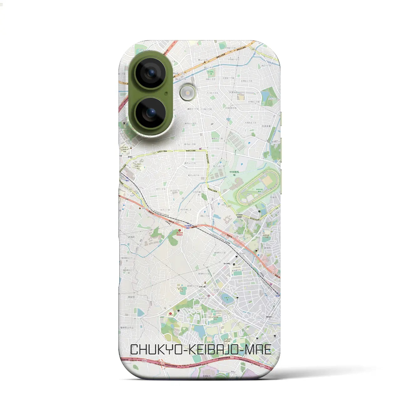 【中京競馬場前（愛知県）】地図柄iPhoneケース（バックカバータイプ）