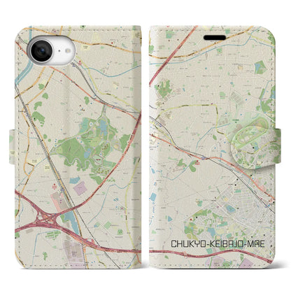 【中京競馬場前（愛知県）】地図柄iPhoneケース（手帳タイプ）