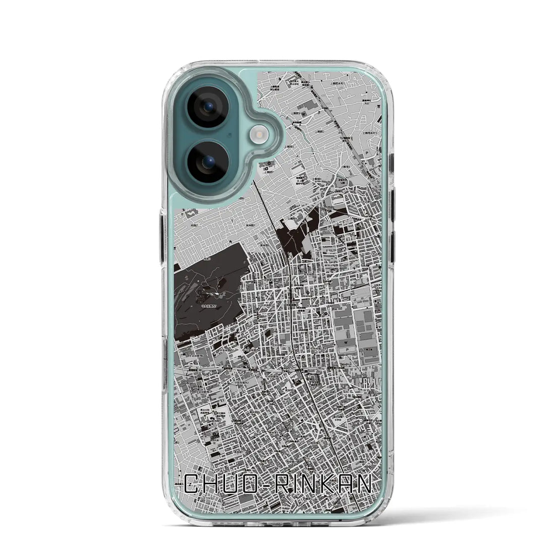 【中央林間（神奈川県）】地図柄iPhoneケース（MagSafeタイプ）モノトーン・iPhone 16 Pro 用