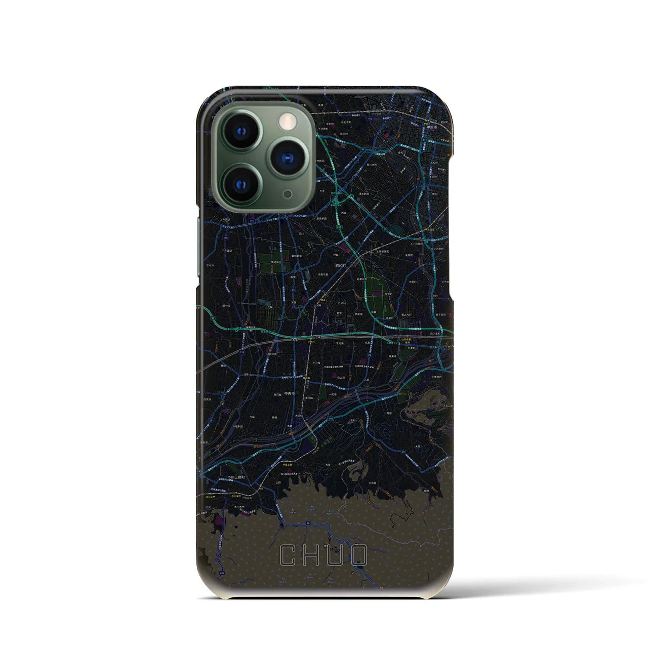 【中央（山梨県）】地図柄iPhoneケース（バックカバータイプ）