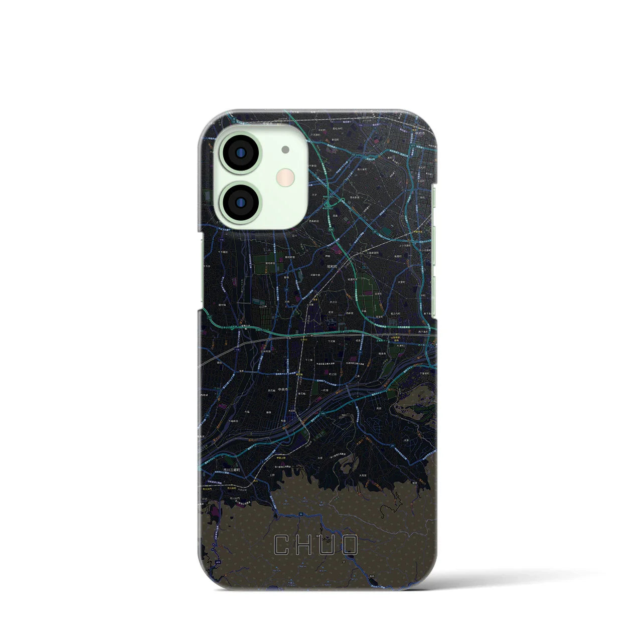 【中央（山梨県）】地図柄iPhoneケース（バックカバータイプ）