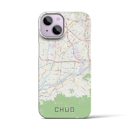 【中央（山梨県）】地図柄iPhoneケース（バックカバータイプ）