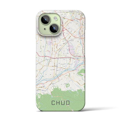 【中央（山梨県）】地図柄iPhoneケース（バックカバータイプ）