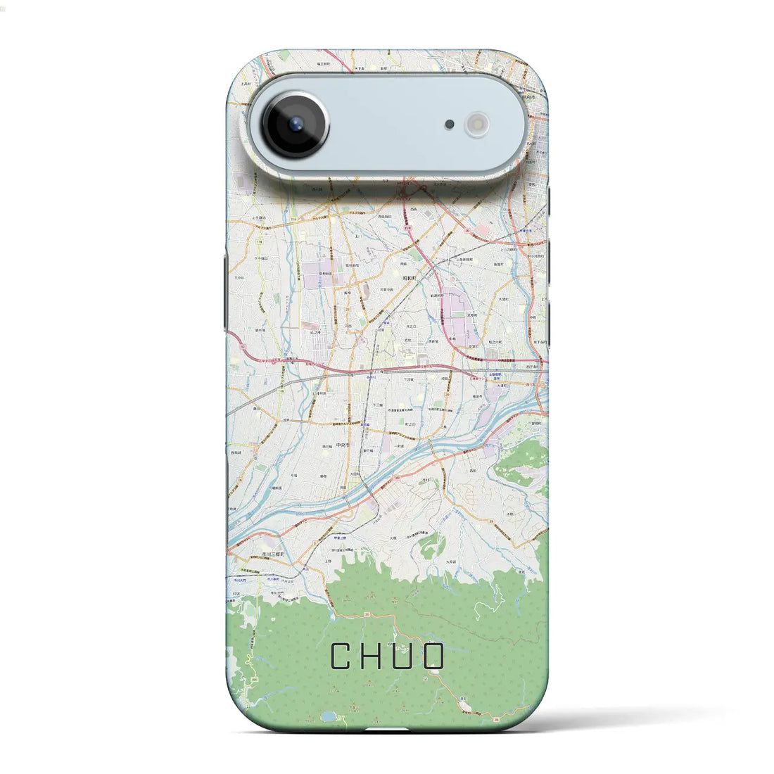 【中央（山梨県）】地図柄iPhoneケース（バックカバータイプ）ナチュラル・iPhone 17 Pro Max 用