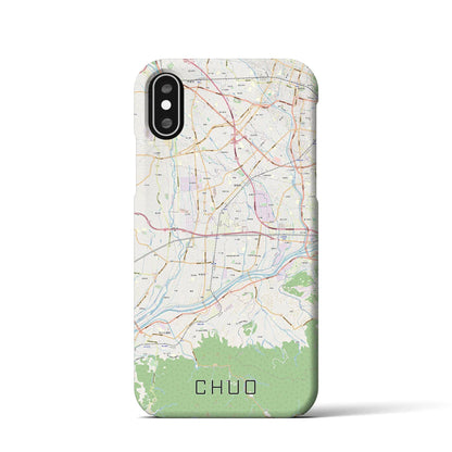 【中央（山梨県）】地図柄iPhoneケース（バックカバータイプ）