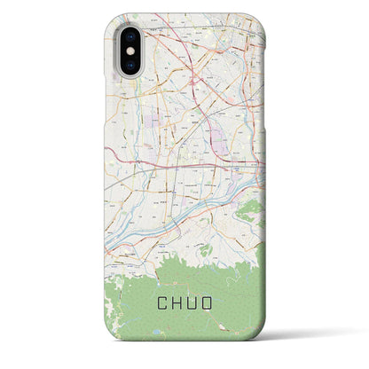 【中央（山梨県）】地図柄iPhoneケース（バックカバータイプ）