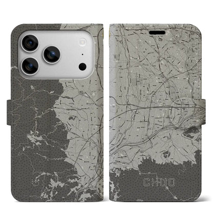 【中央（山梨県）】地図柄iPhoneケース（手帳タイプ）