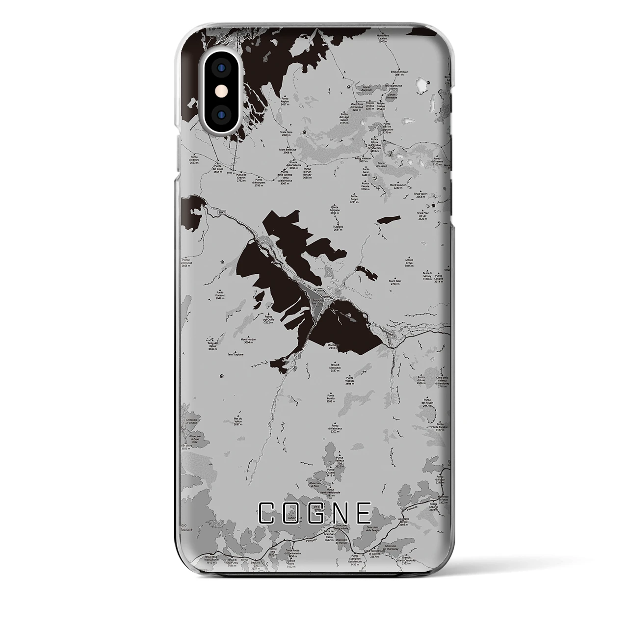 【コーニュ（イタリア）】地図柄iPhoneケース（クリアタイプ）