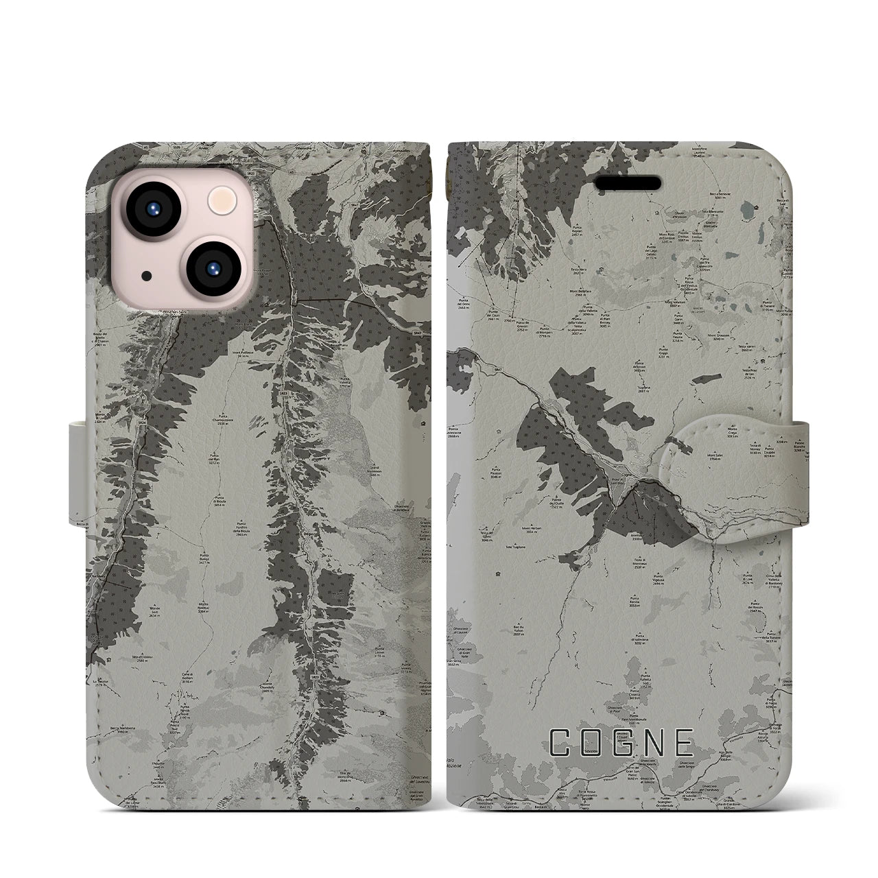 【コーニュ（イタリア）】地図柄iPhoneケース（手帳タイプ）