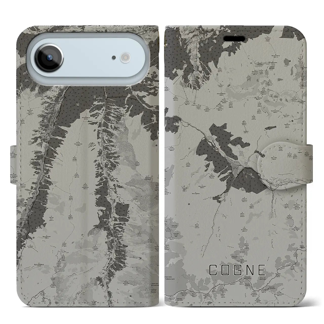 【コーニュ（イタリア）】地図柄iPhoneケース（手帳タイプ）