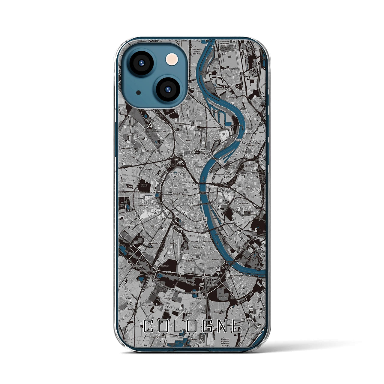【ケルン（ドイツ）】地図柄iPhoneケース（クリアタイプ）