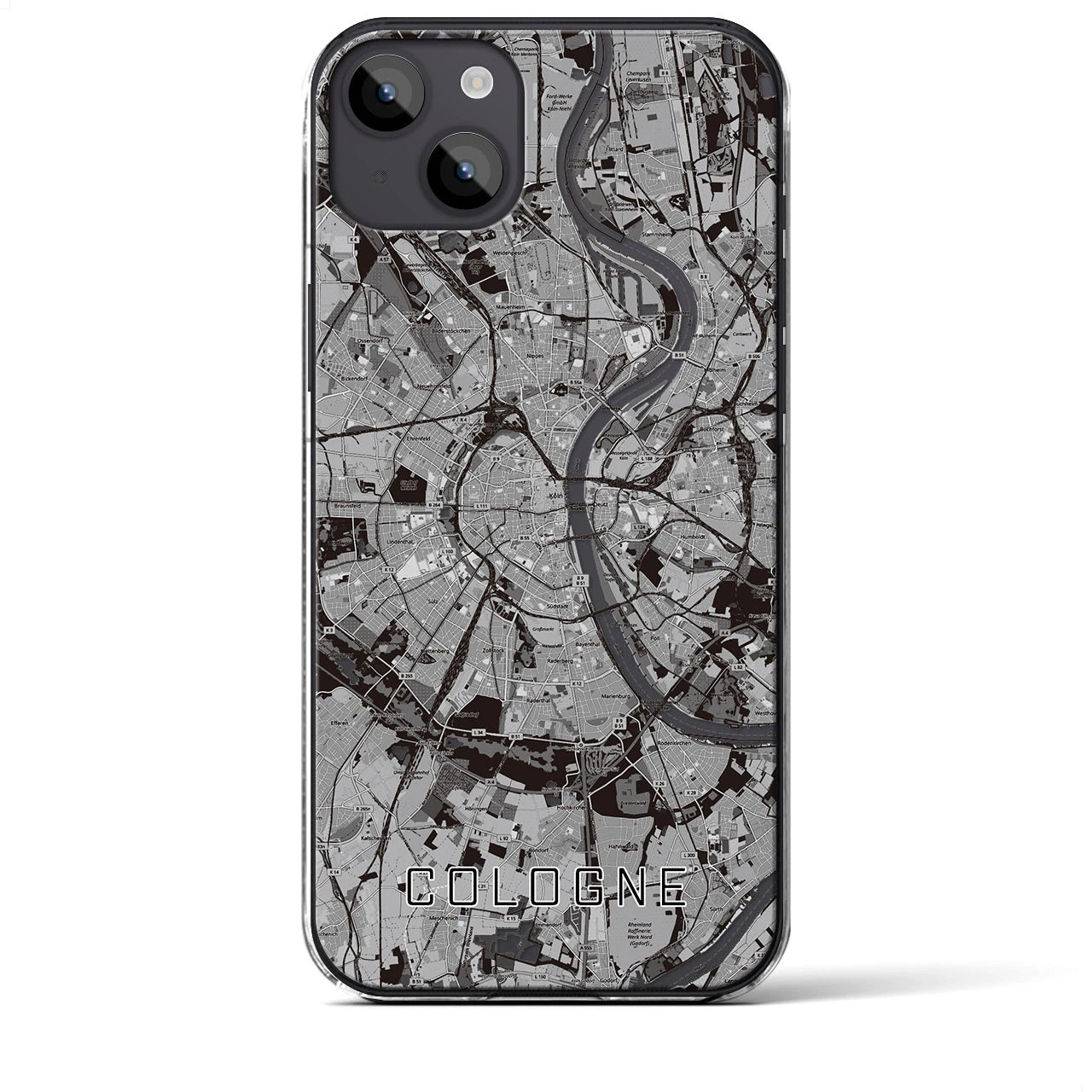 【ケルン（ドイツ）】地図柄iPhoneケース（クリアタイプ）